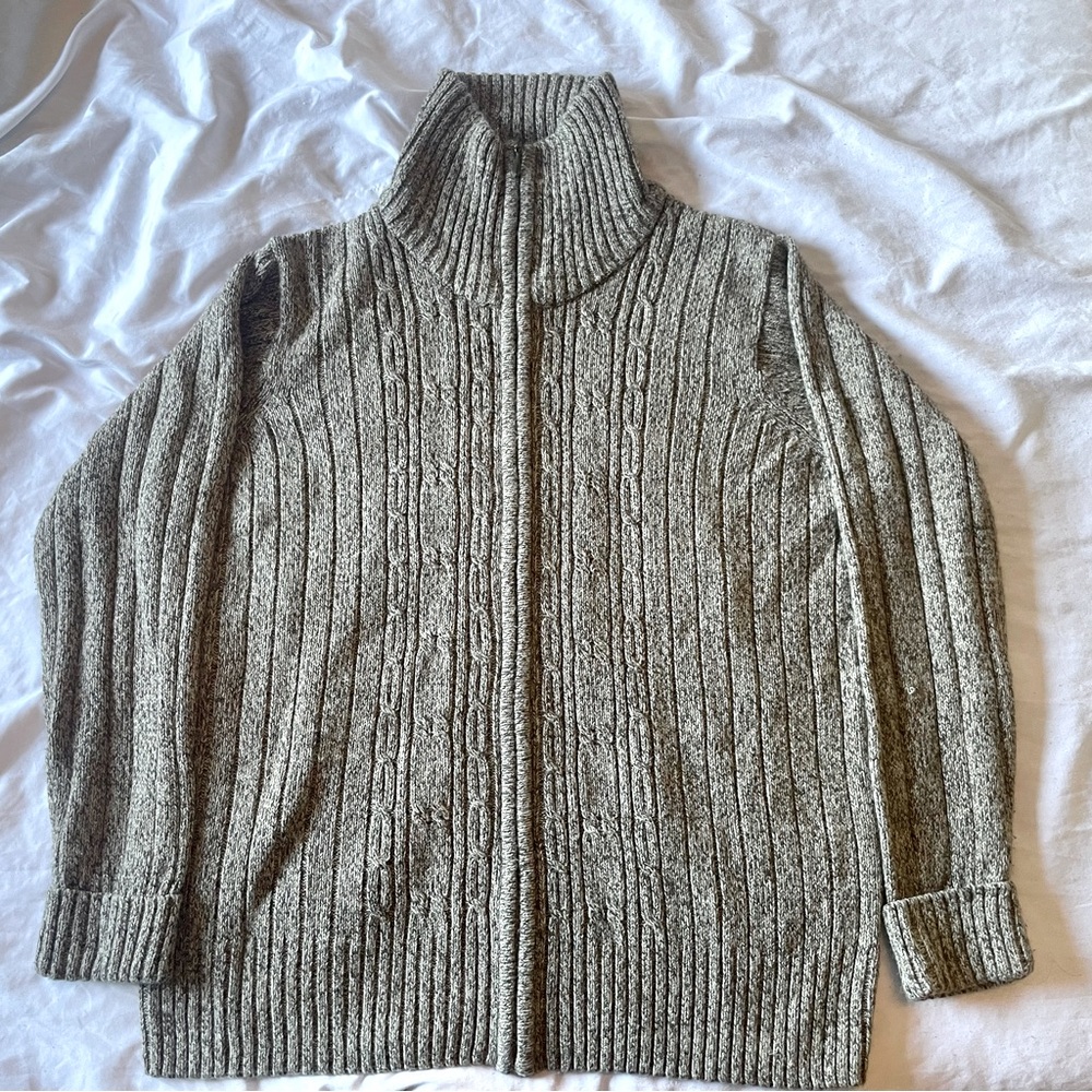 Cozy Cable Knit Zip-Up Sweater